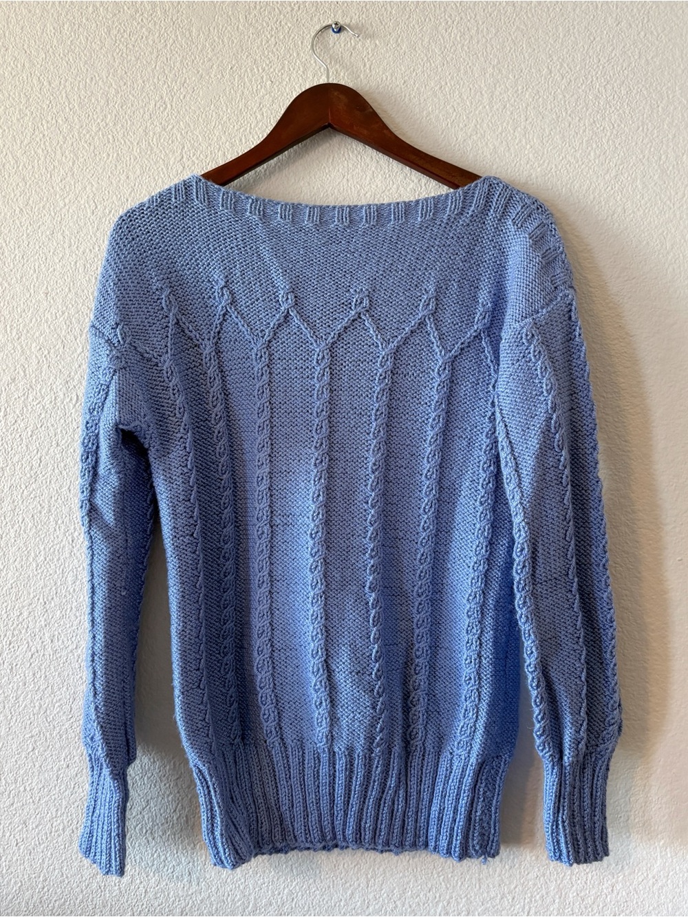Blue Cable Knit Women's Sweater